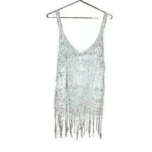 Fulltilt crocheted boho top size medium beige color in excellent condition